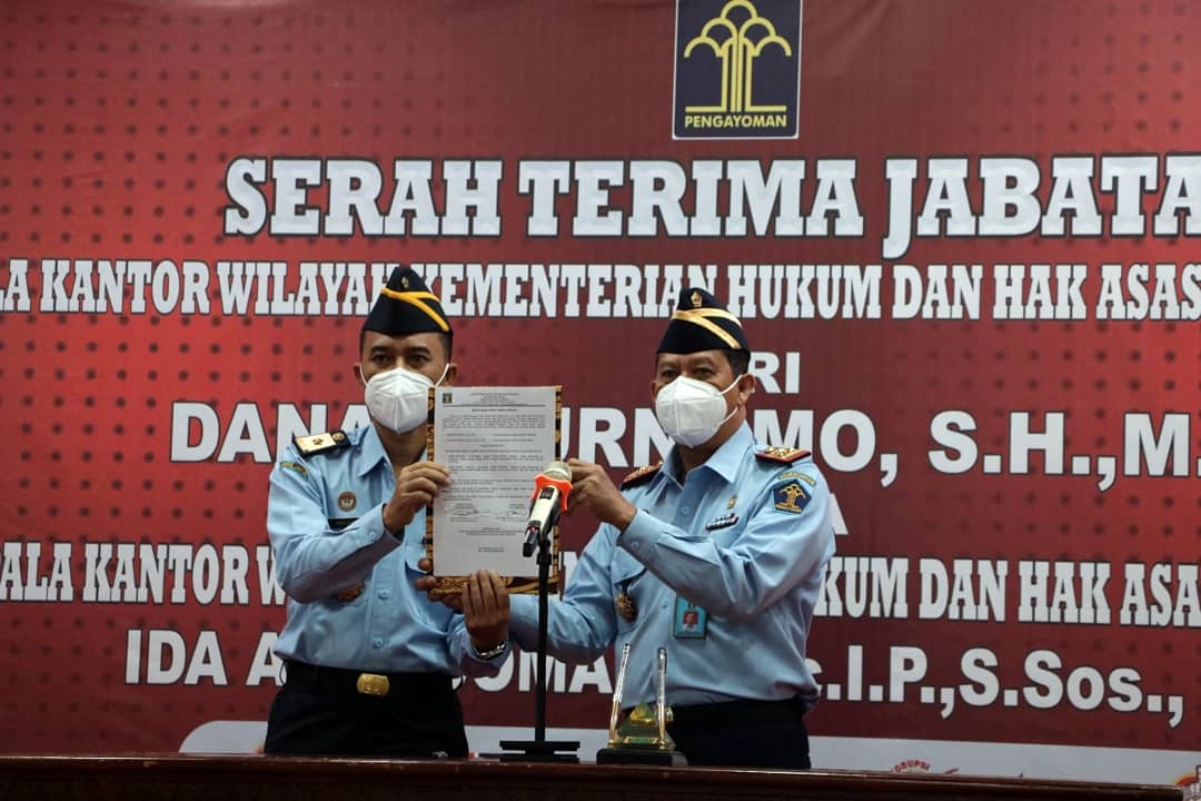 Acara Serah Terima Jabatan Kepala Kantor Wilayah Kementerian Hukum dan Hak Asasi Manusia Lampung