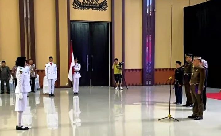 Walikota Metro H Bambang Kukuhkan 31 Anggota Paskibraka Digedung Sessat Agung Bumi Sai Wawai